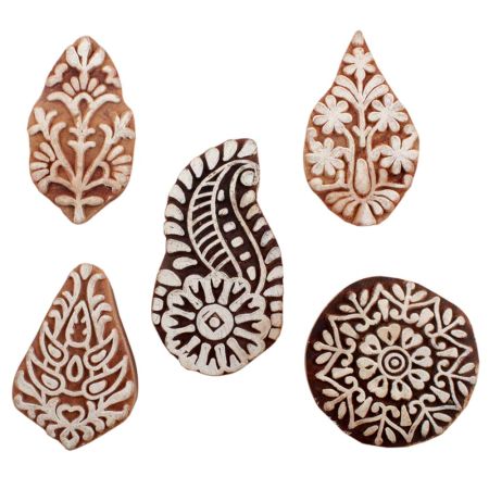 Set of 5 Piece New Mix Wooden Printing Blocks